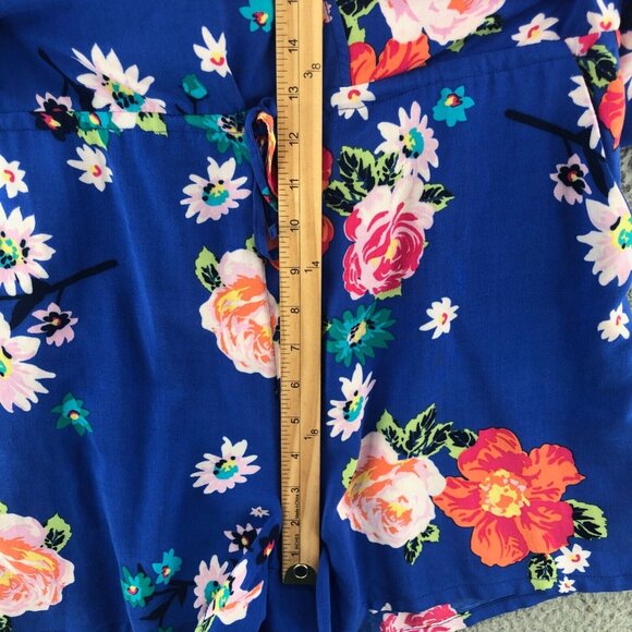 Matilda Jane Romper Womens Large Out And About Hello Lovely Blue Multi Floral - Picture 10 of 13